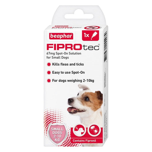 Beaphar FIPROtec Flea & Ticks Spot On for Small Dogs (2-10kg) 1 pipette x 6 Beaphar