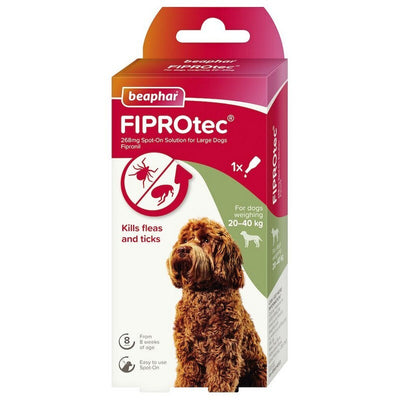 Beaphar FIPROtec Flea & Tick Spot On for Large Dogs (20-40kg) 1 pipette x 6 Beaphar