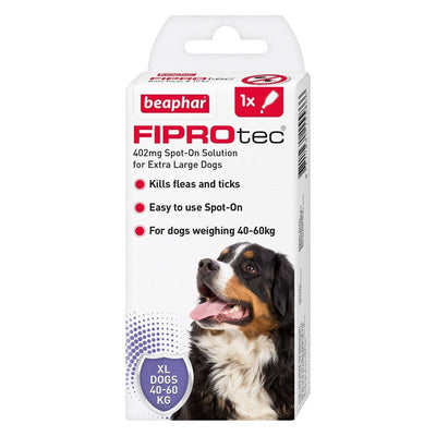 Beaphar FIPORtec Flea & Tick Spot On for Extra Large Dogs (40-60kg) 1 pipette x 6 Beaphar