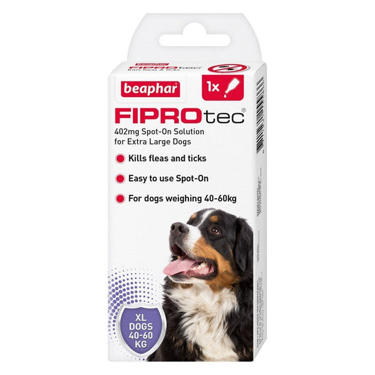 Beaphar FIPORtec Flea & Tick Spot On for Extra Large Dogs (40-60kg) 1 pipette x 6 Beaphar