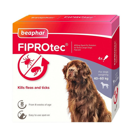 Beaphar FIPROtec Flea & Tick Spot On for Extra Large Dogs (40-60kg) 4 pipettes x 6 Beaphar