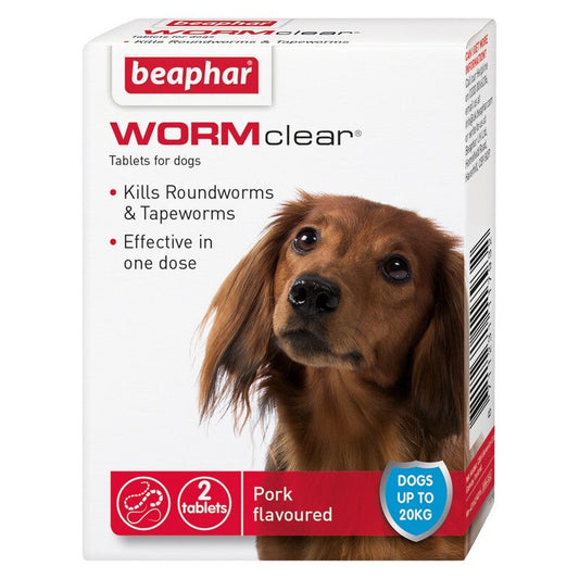 Beaphar WORMclear Worming Tablets for Dogs (up to 20kg) 2 tablets x 6 Beaphar