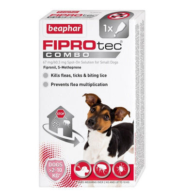 Beaphar FIPROtec COMBO Flea & Tick Spot On for Small Dogs 1 pipette x 6 Beaphar