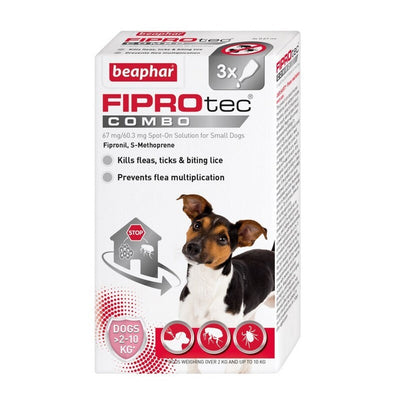 Beaphar FIPROtec COMBO Flea & Tick Spot On for Small Dogs 3 pipettes x 6 Beaphar
