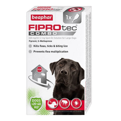 Beaphar FIPROtec COMBO Flea & Tick Spot On for Large Dogs 1 pipette x 6 Beaphar