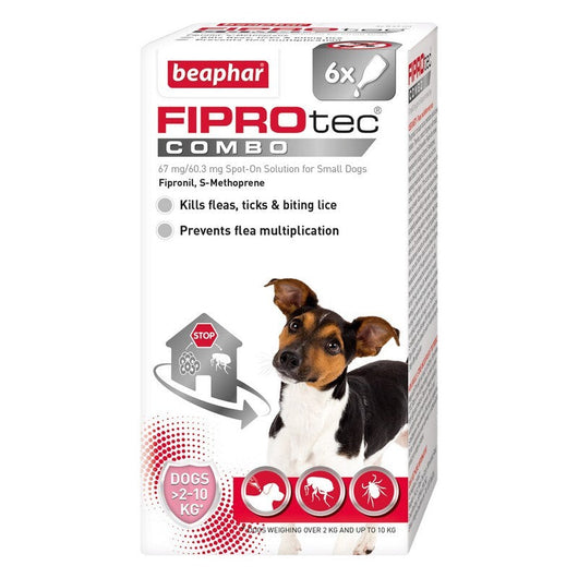 Beaphar FIPROtec COMBO Flea & Tick Spot On for Small Dogs 6 pipettes x 4 Beaphar