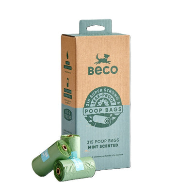 Beco Poop Bags Mint Scented Bags 15 bags per Roll x 21 Rolls x 12 Beco
