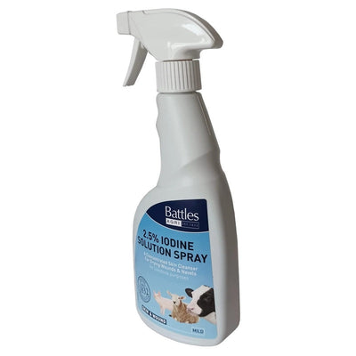 Battles Iodine 2.5% Solution Spray 500ml Battle Hayward & Bower