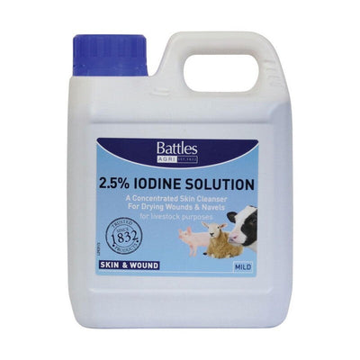 Battles 2.5% Iodine Solution 1L Battle Hayward & Bower