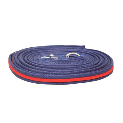 Hy Soft Webbing Lunge Rein 25ft Navy/Red Hy