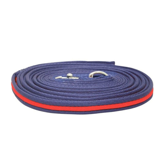 Hy Soft Webbing Lunge Rein 25ft Navy/Red Hy