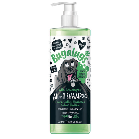 Bugalugs Wild Lemongrass All in 1 Shed Control Dog Shampoo 500ml Bugalugs