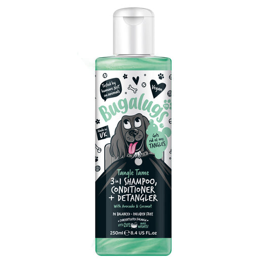 Bugalugs 3 in 1 Raspberry & Lemon Dog Shampoo & Conditioner & Detangler 250ml Bugalugs