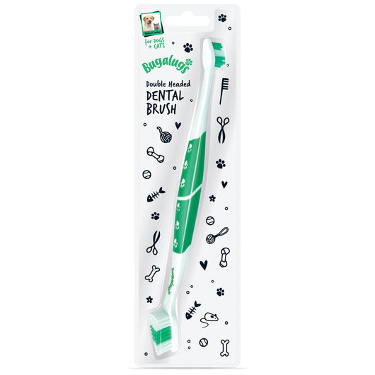 Bugalugs Double Ended Toothbrush for Dogs & Cats x 12 Bugalugs