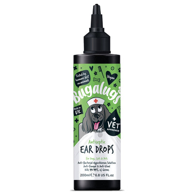 Bugalugs Antiseptic Ear Drops for Dogs, Cats & Pets 200ml Bugalugs