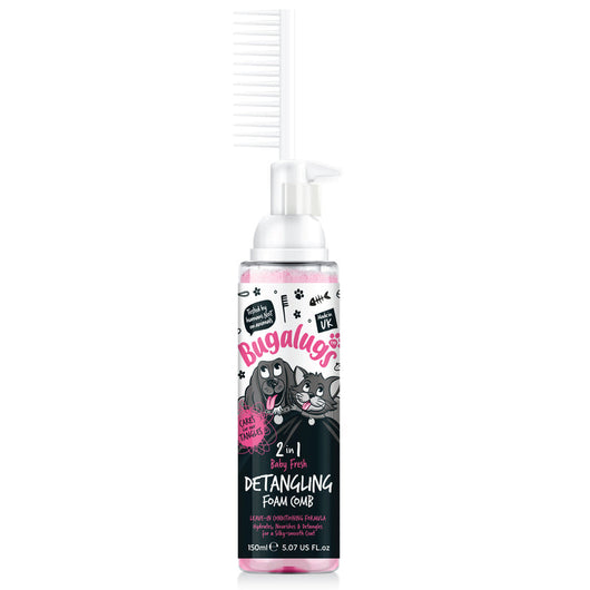 Bugalugs Baby Fresh 2-in-1 Detangling & Condition Foam Comb Dogs & Cats 150ml Bugalugs