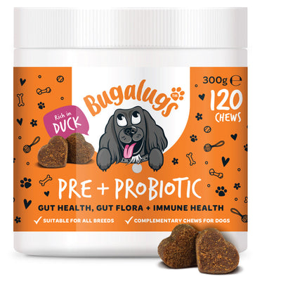 Bugalugs Pre & Probiotic Digestive 120 Chews for Dogs 300g Bugalugs