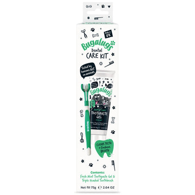 Bugalugs Dental Care Kit (Toothpaste Gel 75g + Toothbrush) for Dogs & Cats Bugalugs