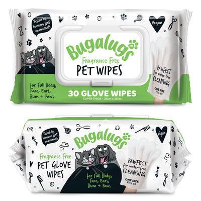 Bugalugs Fragrance Free Glove Pet 30 Wipes Bugalugs