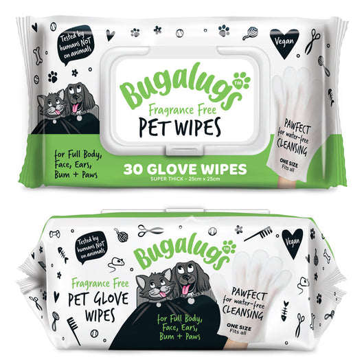 Bugalugs Fragrance Free Glove Pet 30 Wipes Bugalugs