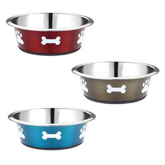 Classic Posh Paws Stainless Steel Non-Slip Dish 1600ml x 6 Classic