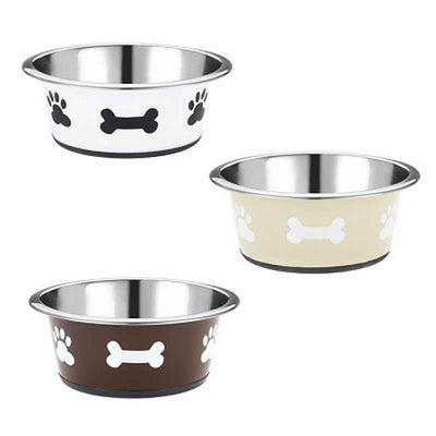 Classic Posh Paws Stainless Steel Neutral Non-Slip Dish 900ml x 6 Classic