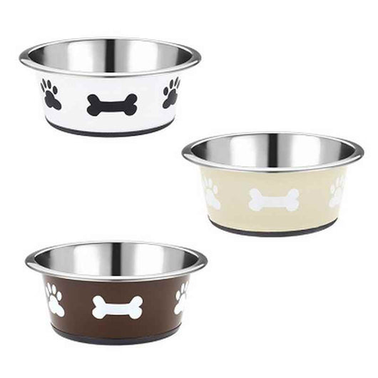 Classic Posh Paws Stainless Steel Neutral Non-Slip Dish 900ml x 6 Classic