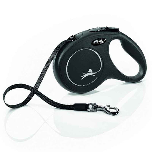 Flexi Classic Tape Dog Lead Medium Black 5m Flexi