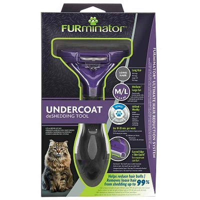 Furminator Long Hair Cat DeShedding Tool - Medium/Large Furminator
