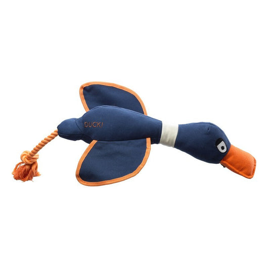 House of Paws Canvas Duck Thrower Dog Toy Navy House of Paws