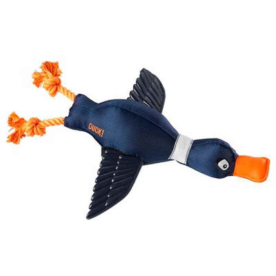 House of Paws Navy Duck Throwing with TPR Wings Dog Toy House of Paws