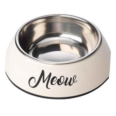 House of Paws Cream Meow 2 in 1 Cat Bowl House of Paws