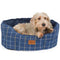House of Paws Navy Check Tweed Oval Snuggle Extra Large