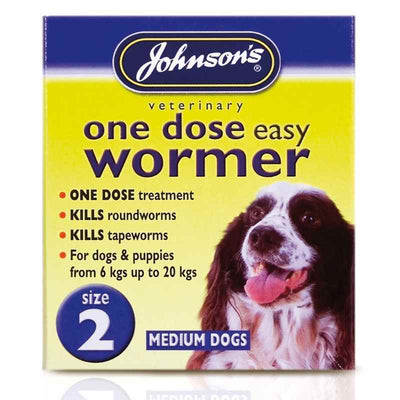JVP Dog One Dose Wormer Size 2 2 Tablets x 6 Johnsons Veterinary Products