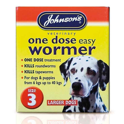 JVP Dog One Dose Wormer Size 3 4 Tablets x 6 Johnsons Veterinary Products