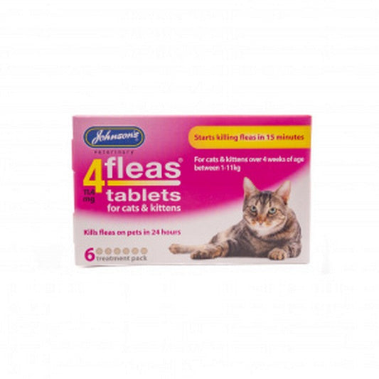 JVP Cat Kitten 4Fleas 11.4mg 6 Tables x 6 Johnsons Veterinary Products