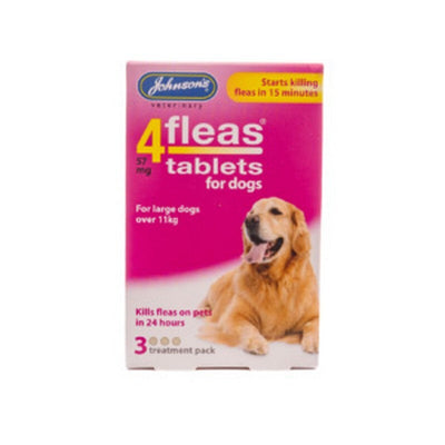 JVP 4Fleas Tablets Large Dogs over 11kg 57mg 3 x 6 Johnsons Veterinary Products