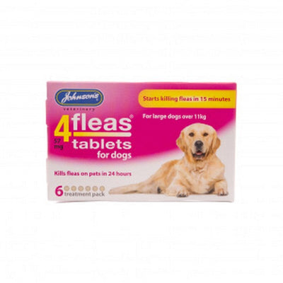 JVP 4Fleas Tablets Large Dog over 11kg 57mg 6 x 6 Johnsons Veterinary Products