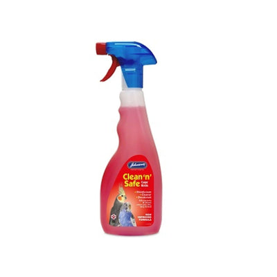 JVP Clean n Safe Cage Birds Spray 500ml x 6 Johnsons Veterinary Products