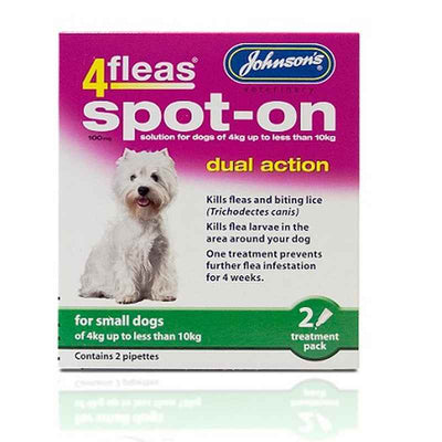 JVP 4Fleas Spot-On Dog Small 2 x 6 Johnsons Veterinary Products