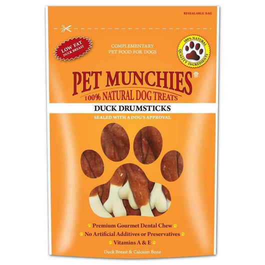 Pet Munchies Natural Duck Drumsticks 100g x 8 Pet Munchies