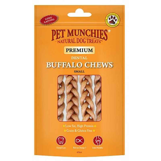 Pet Munchies Buffalo Dental Chews Small (4 Pack) 55g x 8 Pet Munchies
