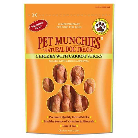 Pet Munchies Dog Treat Chicken with Carrot Sticks 80g x 8 Pet Munchies