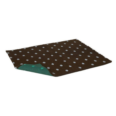 VetBed Nonslip Brown with Blue Polka Dots 66cm x 51cm Petlife