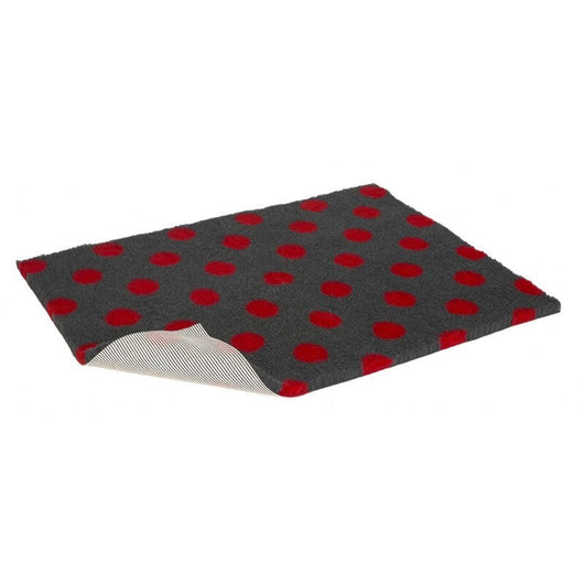 VetBed Nonslip Charcoal with Red Polka Dots 91cm x 61cm Petlife