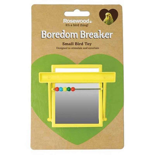 Rosewood Boredom Breaker Perch Mirror with Beads x 6 Rosewood