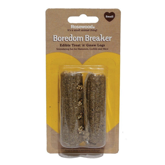 Boredom Breaker Treat n Gnaw Log Small 2 pack x 6 Boredom Breaker