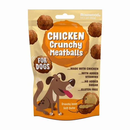 Rosewood Humanised Dog Treats Chicken Crunchy Meatballs 140g x 12 Humanised Dog Treats