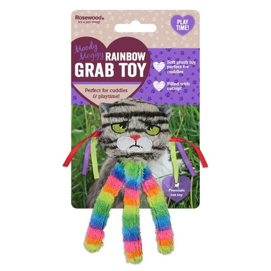 Rosewood Moody Moggy Rainbow Grab Toy x 4 Rosewood
