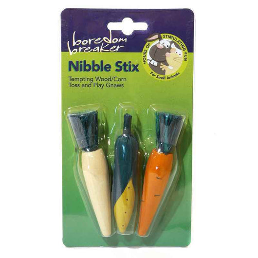 Rosewood Wooden 3D Vegetable Nibble Stix 3 Pack Rosewood